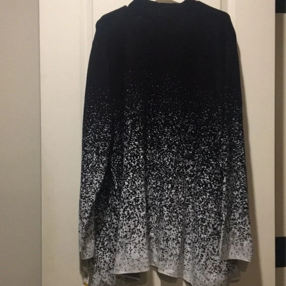NWT Charter Club size 3X women’s Black White Ombre Cardigan sweater long sleeves - Picture 9 of 9